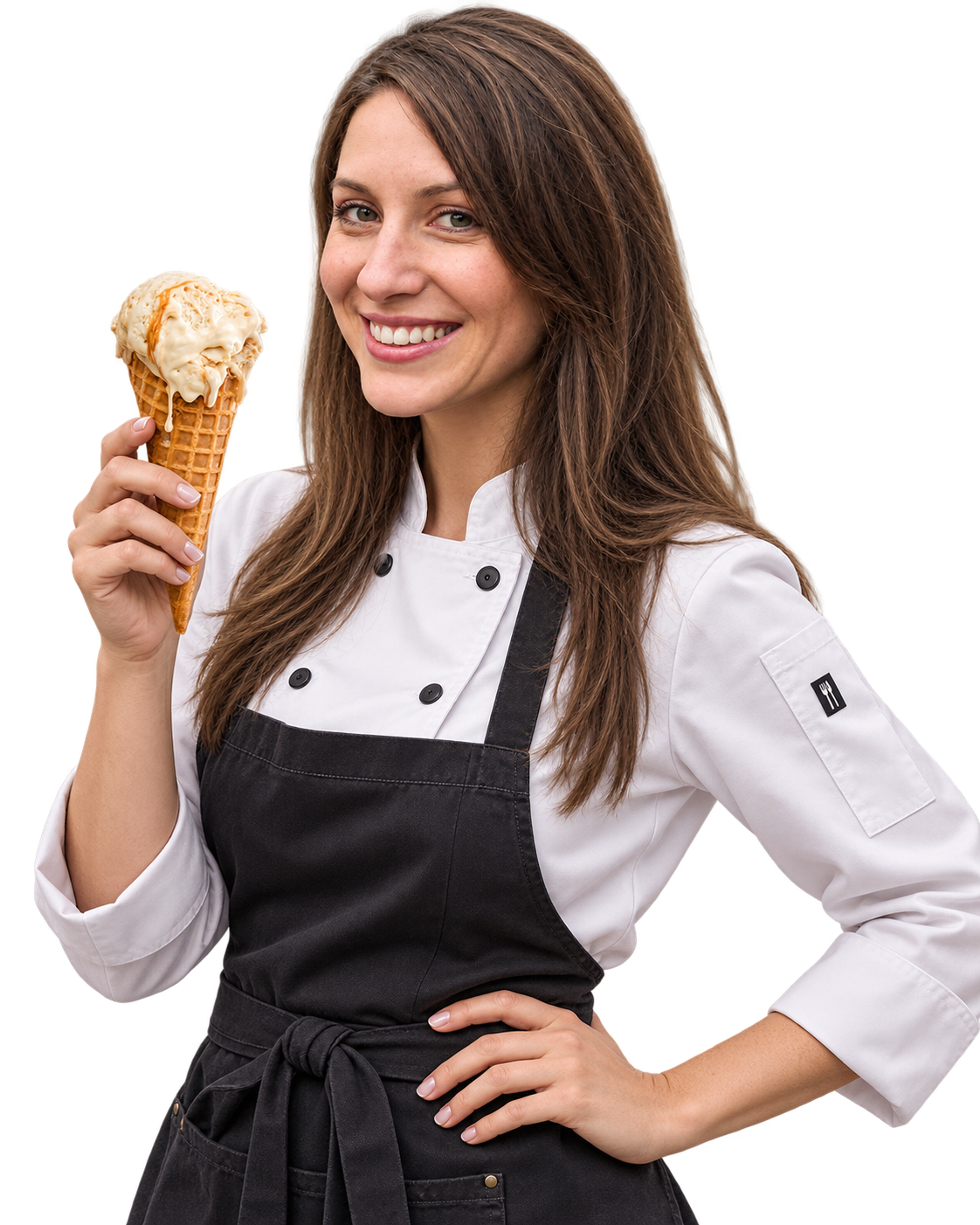 Chef de Recetas Kairo sosteniendo un helado artesanal