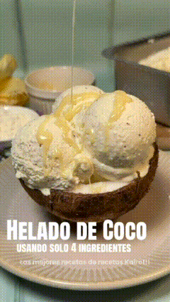Demostración animada de la preparación de helado